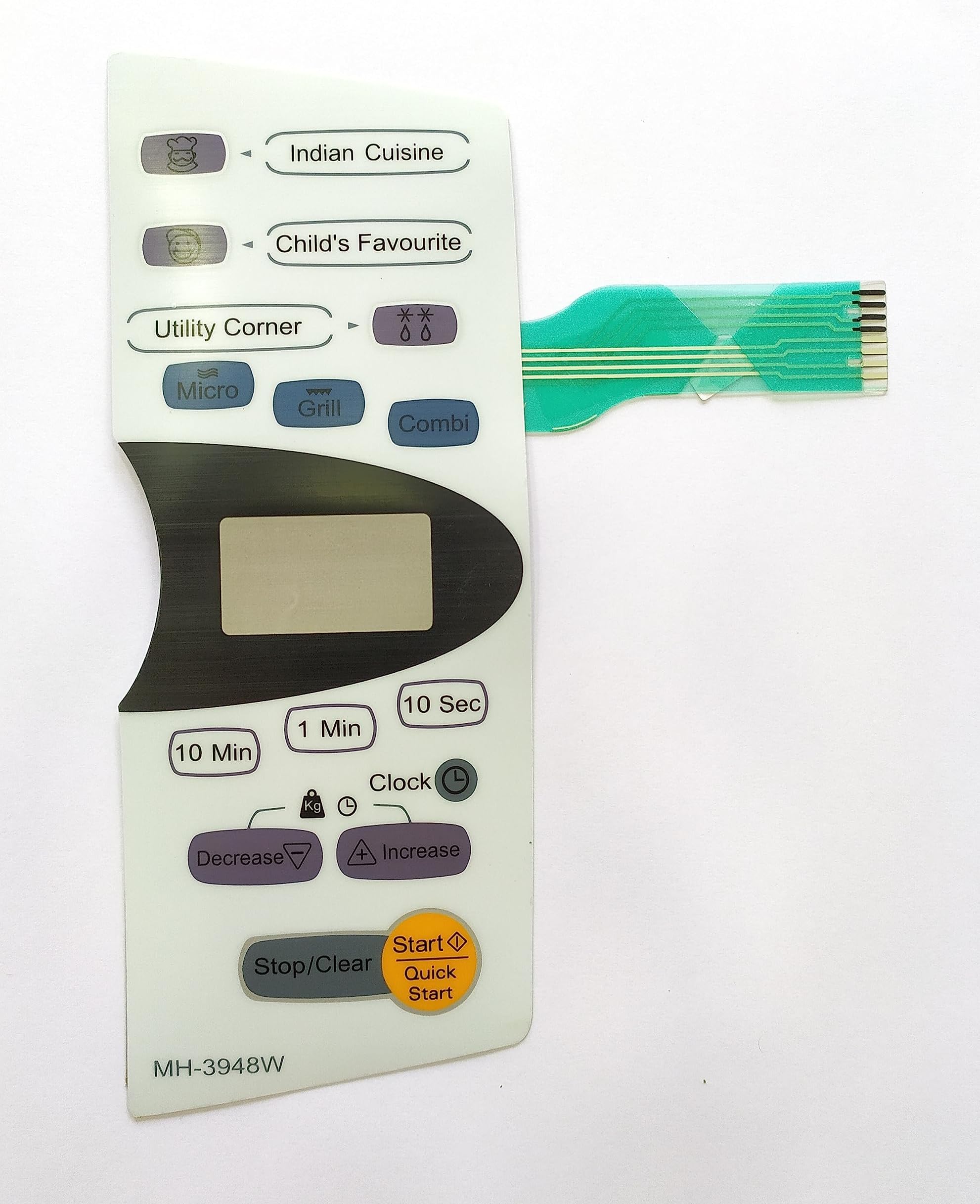 Able MH3948W Microwave Oven Membrane Keypad (White)