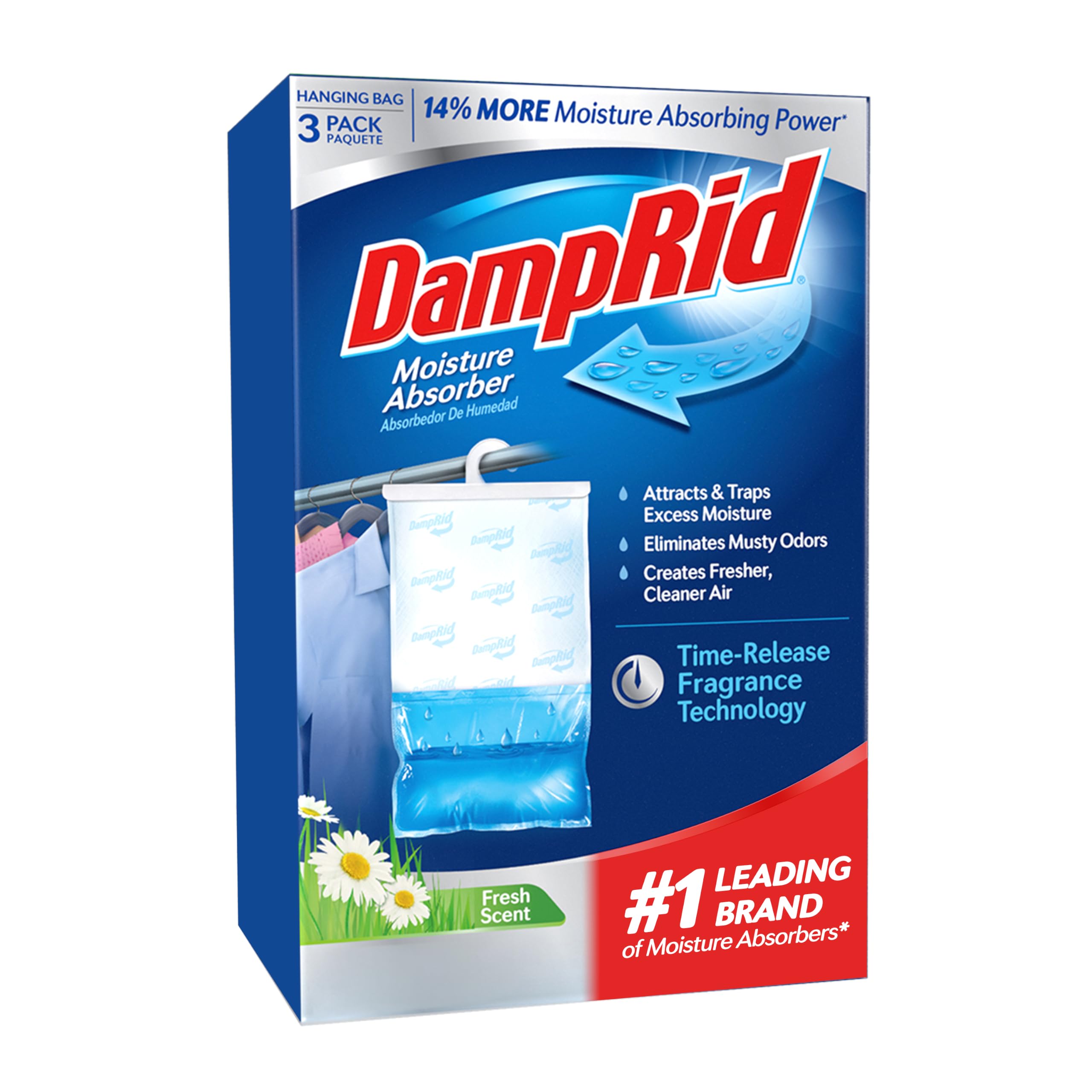 DampRid Fresh Scent Hanging Moisture Absorber, 1 Pound (Pack of 3) - Eliminates Musty Odors for Fresher, Cleaner Air, Ideal for Closet, 14% More Moisture Absorbing Power*- Blue-image-47