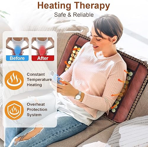 Miniatura 10 de Almohadilla térmica de jade natural, temperatura ajustable y temporizador automático apagado, regalos para mujereshombrespapámamá (17 x 17)