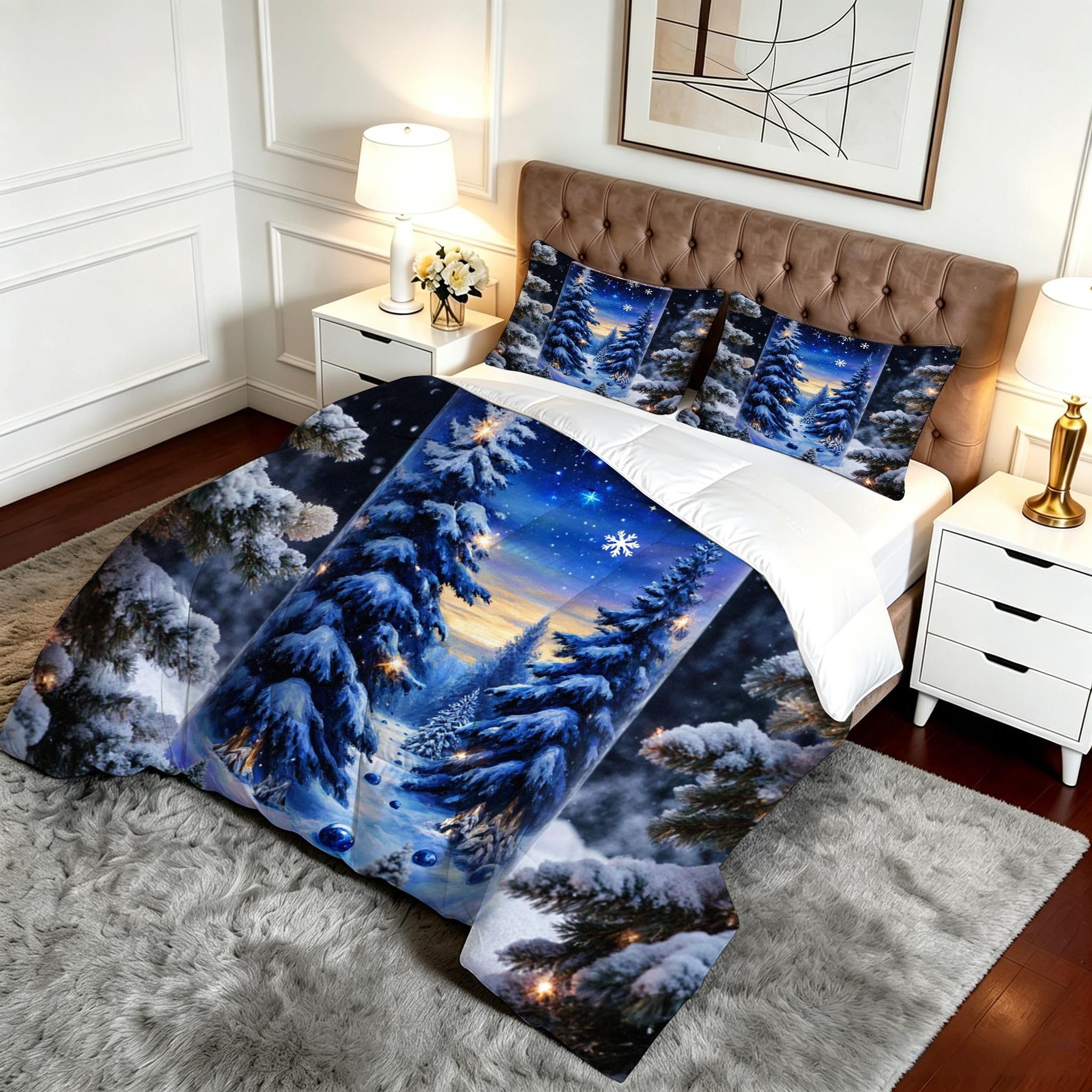 Couette Imprimée 220x240 cm, Bougie Bleue, DQ923