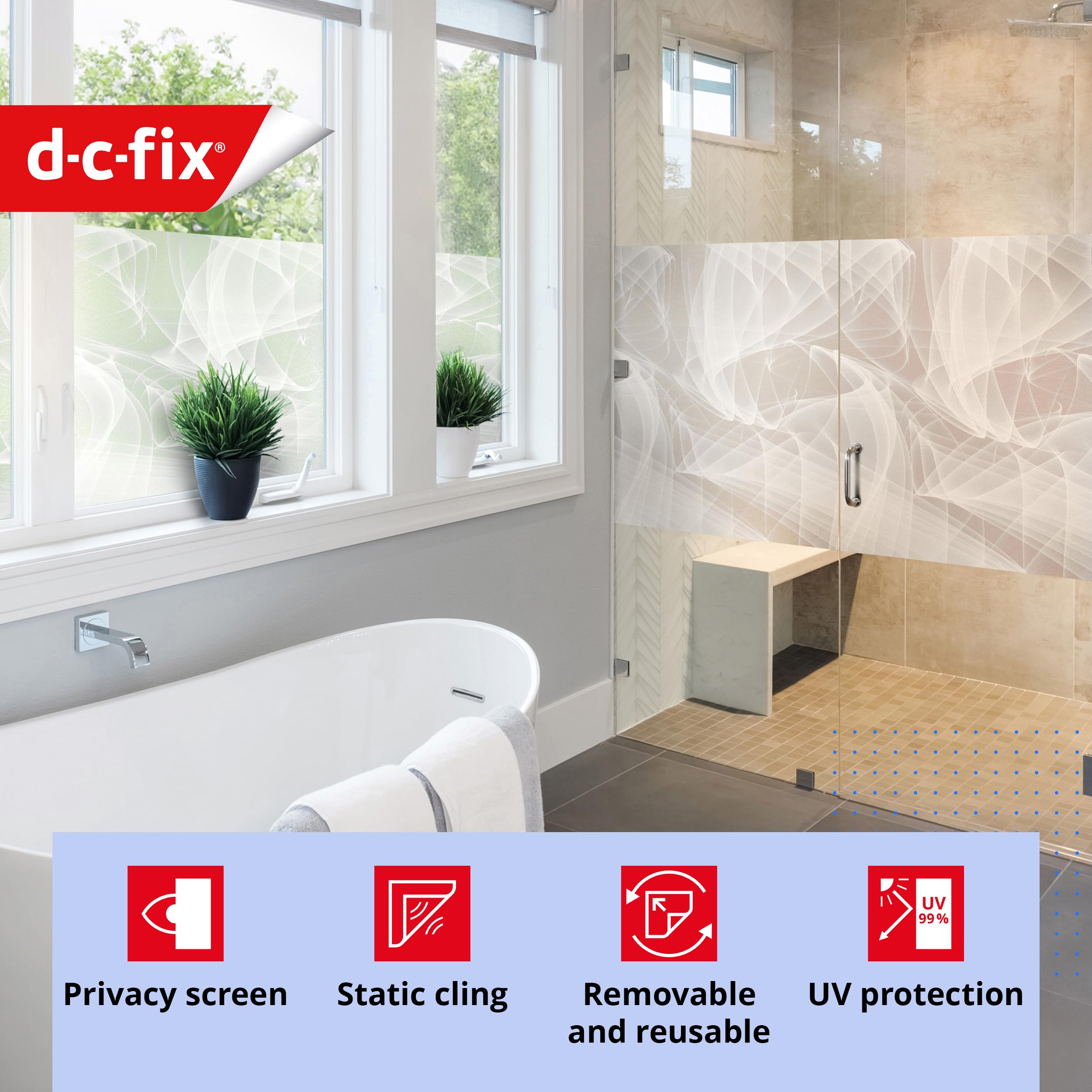 Pellicola Per Vetri Finestre Privacy - Adesivo Statico Opaco, Anti-UV, 45x150 Cm - Foto 3