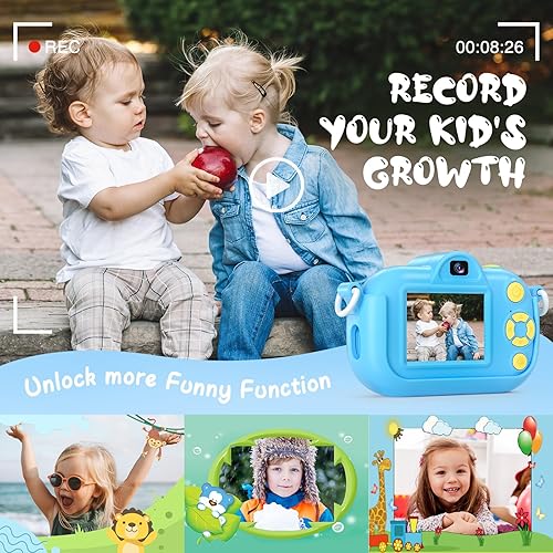 Miniatura 5 de Cámara para niños, cámara de video digital HD 1080P para niños y niñas, cámara selfie de 32 MP para niños de 3 a 9 años, cámara portátil de juguete