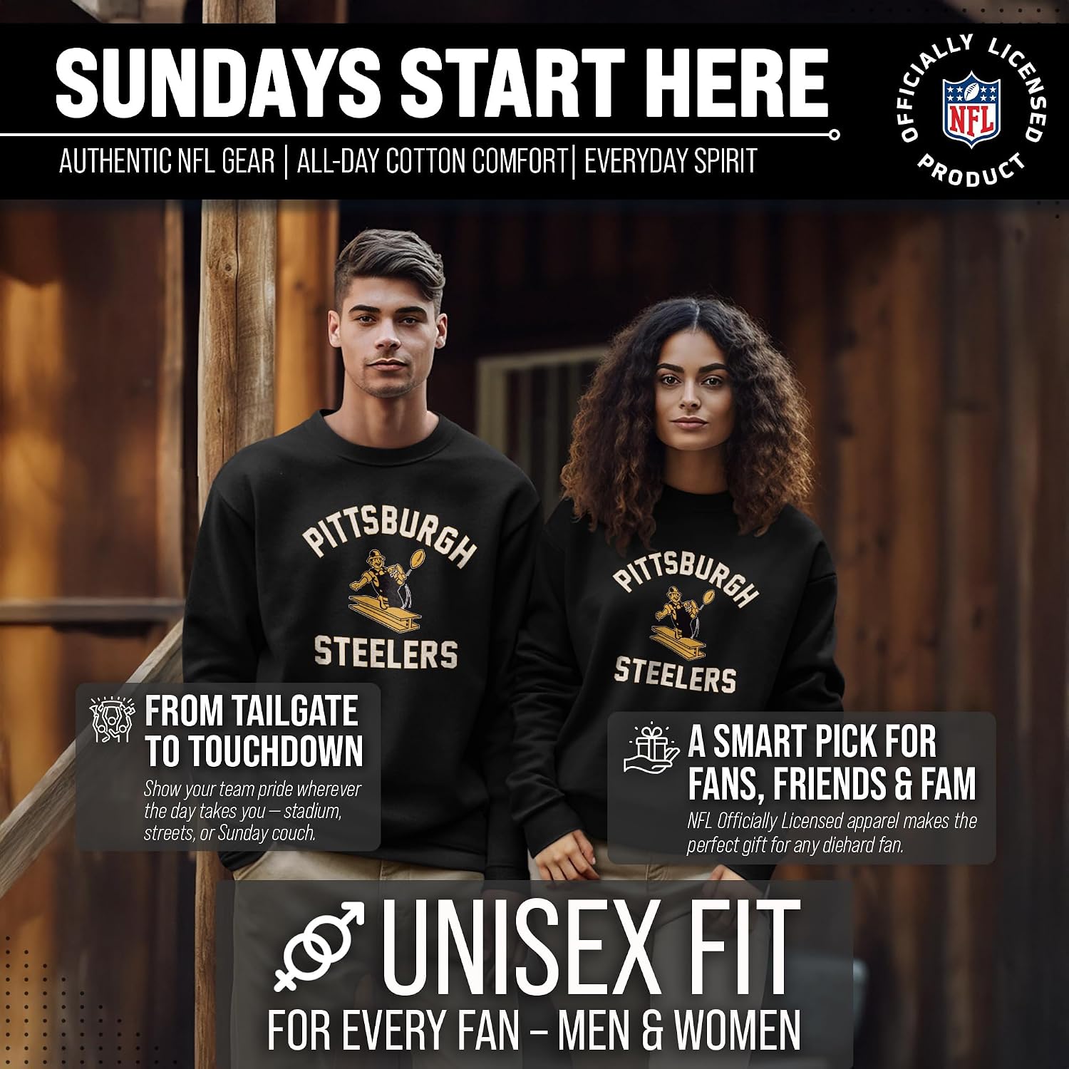 Team Fan Apparel NFL Adult Unisex Retro Gameday Ultra Soft Fleece Crewneck Sweatshirt, Officially Licensed Football Pullover