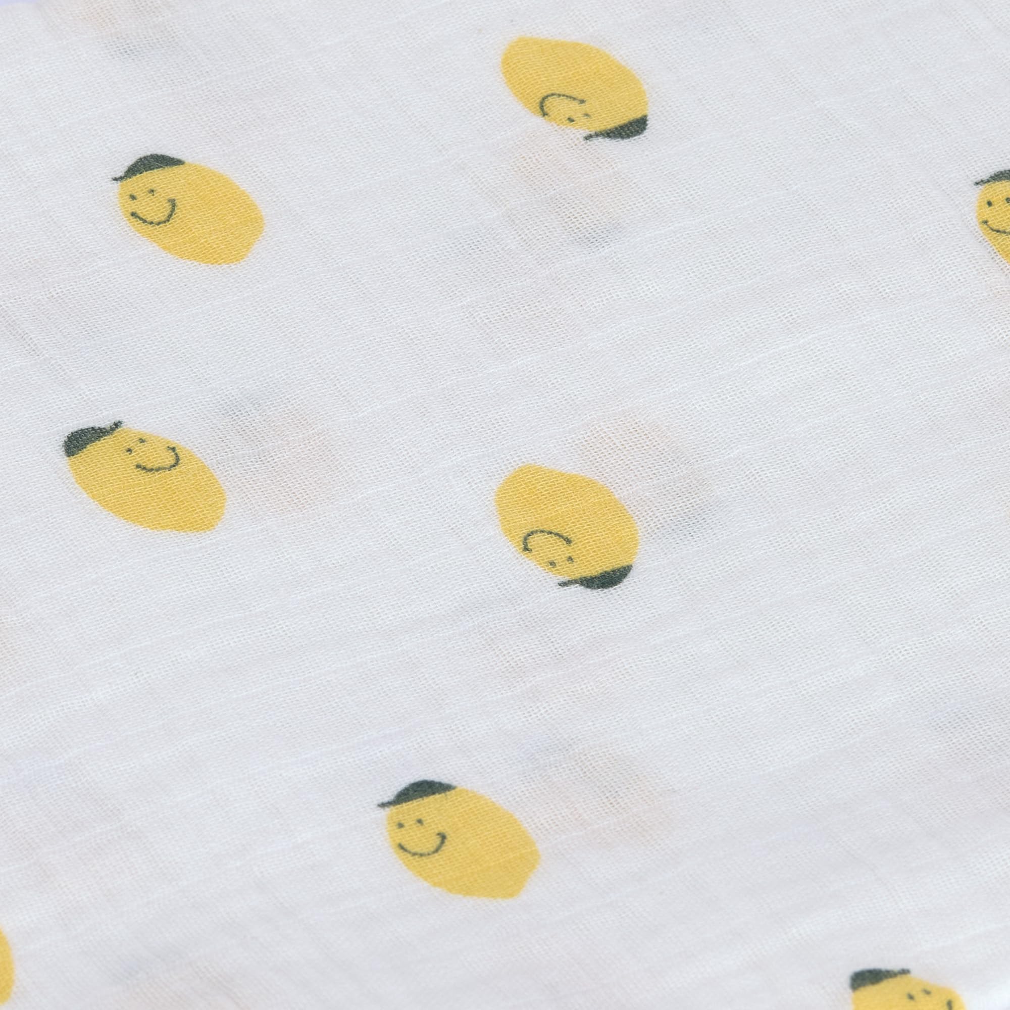 LÄSSIG Baby Puckdecke Spuckdecke Pucktuch Mulltuch 3er Set Baumwolle 85 x 85 cm/Swaddle & Burp Blanket L Happy Fruits Lemon