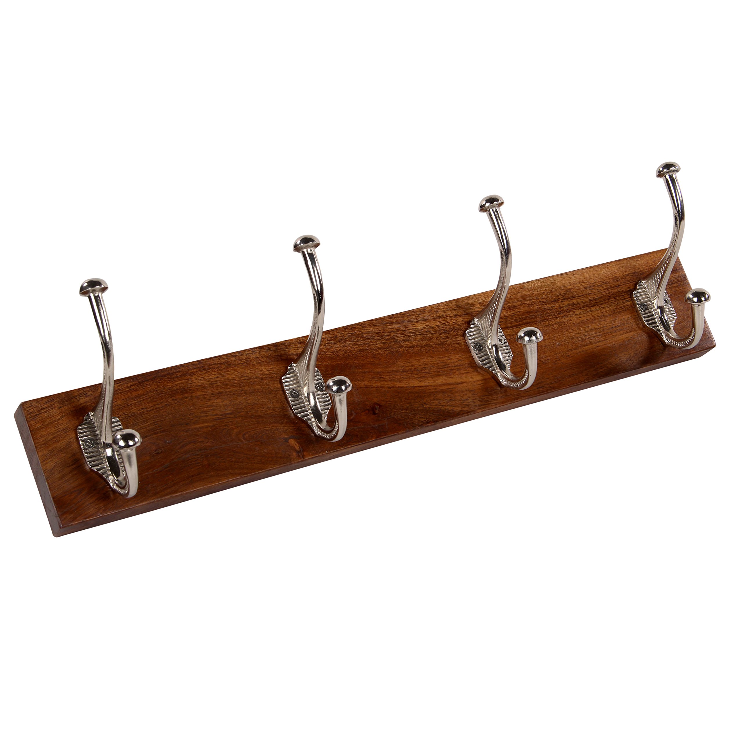 Acacia Wood Utility Wall Mounted Hooks on Board