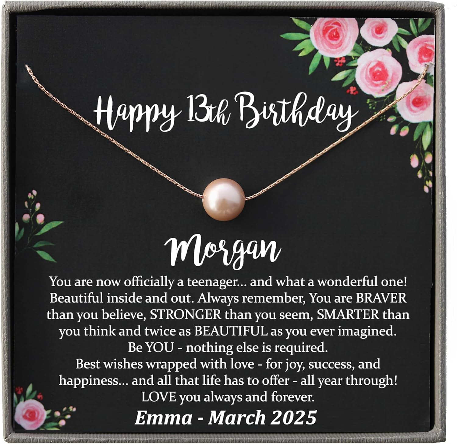 Be Wished Personalized 13th Birthday Gifts for Girls, Necklace with Meaningful Message