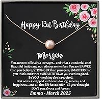 Vista 13 de Be Wished Regalos personalizados de cumpleaños número 13 para niñas, collar con mensaje significativo