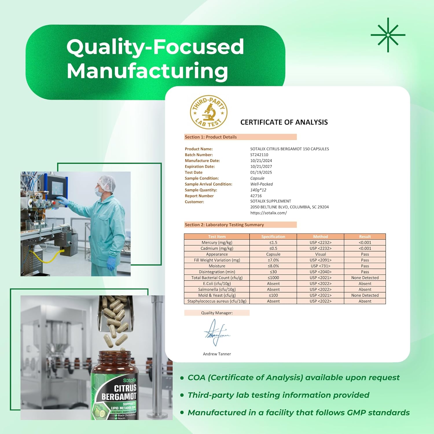 Premium Citrus Bergamot Organic Bergamot Supplement with Niacin Black Chokeberry Olive Leaf Black Pepper - Heart & Circulatory Function Support 150-day Support (150 Count (Pack 1)) - Image 8