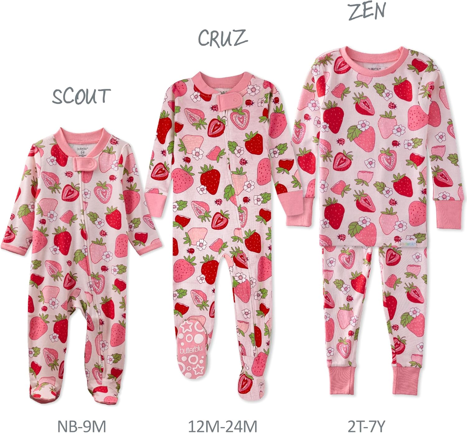 baby-girls Cruz Snug-fit Footed Pajamas 100% Organic Cotton Zip Front Sleeper Pjs W/Grippers for Baby Girls - Image 5