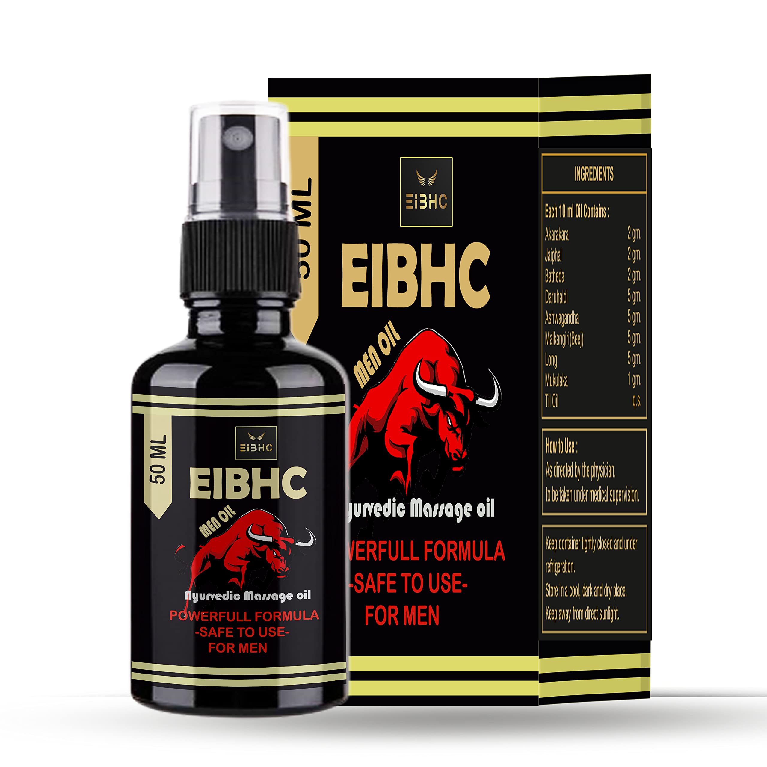 EIBHC Big Bull Pure Ayurvedid Massage oil ashwaghanda. shatavari (Asparagus racemosus) clove oil. black seed or black cumin oil. sesame oil. cowhage or velvet bean. datura extract. (50 ml) (B0BXHPYVJC) Amazon Price History, Amazon Price Tracker