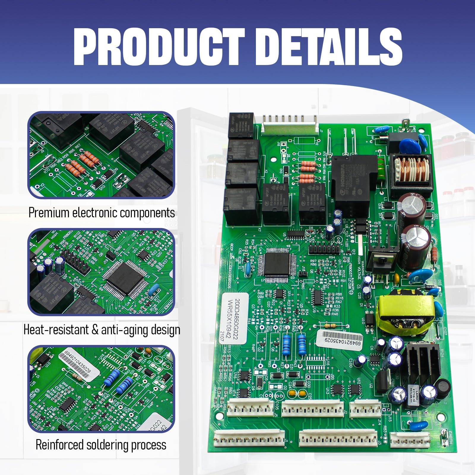 Carte de commande de rechange WR55X10942 WR55X10942C pour réfrigérateur GE WR55X10942P WR55X11130 WR55X10552 WR55X10656 WR55X10996 WR55X11072