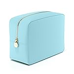 Embla Makeup Bag Travel Cosmetics Pouch and Toiletry Bag, Nylon Zipper Pouch Purse, Cute Make Up Organizer Storage Tote for Women Girls, Waterproof Travel Skincare Case, Large Makeup Bags, Cotton Candy