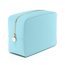 Embla Makeup Bag Travel Cosmetics Pouch and Toiletry Bag, Nylon Zipper Pouch Purse, Cute Make Up Organizer Storage Tote for Women Girls, Waterproof Travel Skincare Case, Large Makeup Bags, Cotton Candy