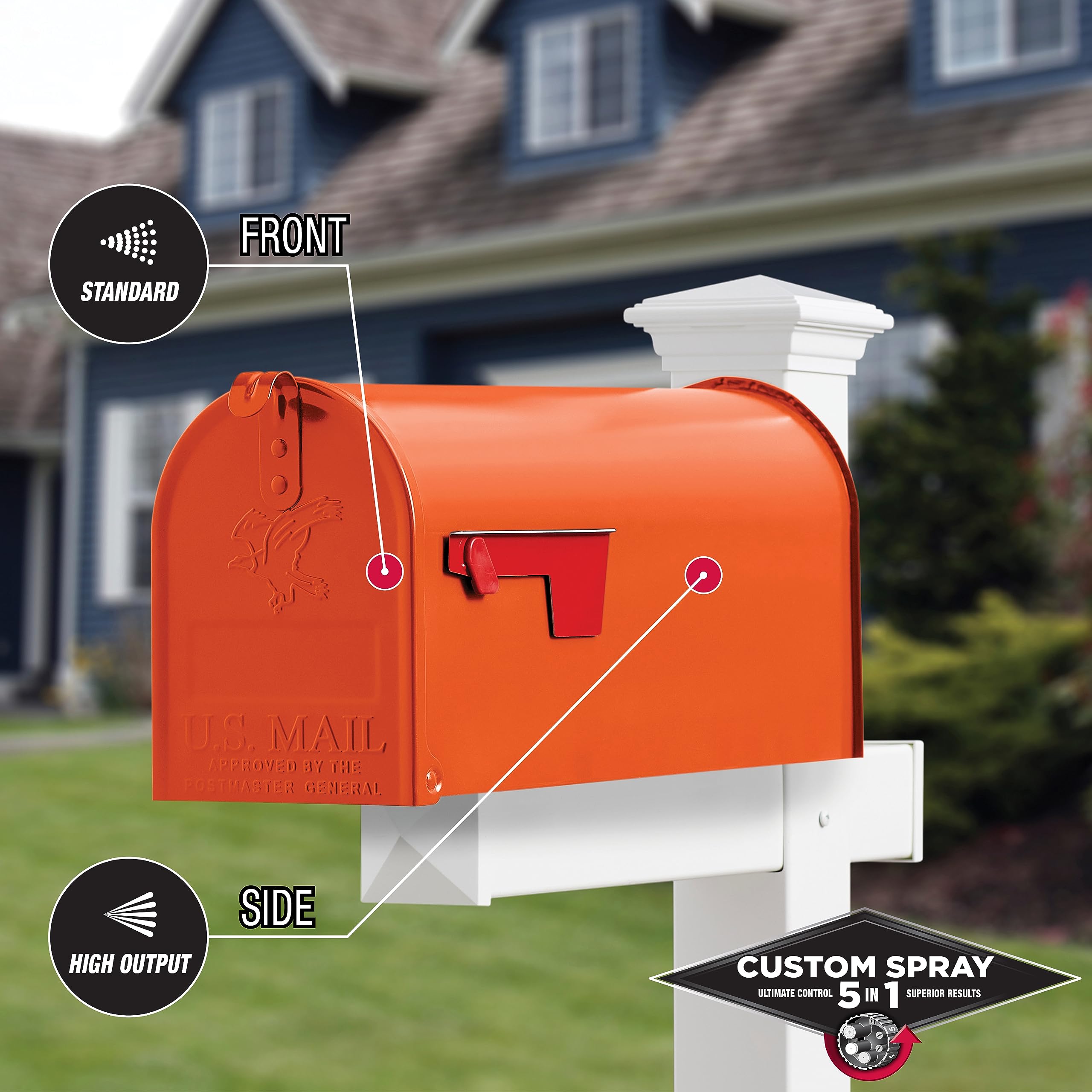 Rust-Oleum 376894 Stops Rust Custom Spray 5-in-1 Spray Paint, 12 oz, Gloss Orange, (Pack of 1)