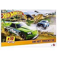 Hot Wheels - Set da 10 truck acrobatici, utilitari