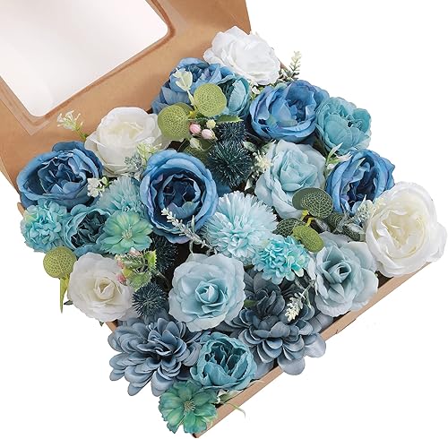 Miniatura 1 de Combo de flores artificiales, flores falsas para mesas de bricolaje, centros de mesa, baby shower, despedida de soltera, arreglos de ramo de boda,