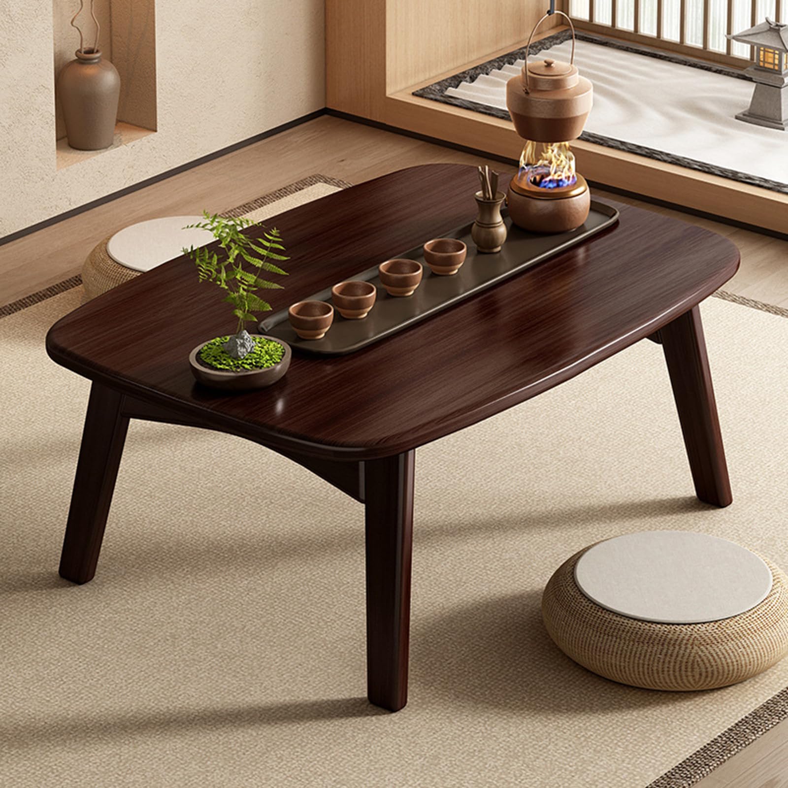Table basse en bambou lisse moderne de haute qualité