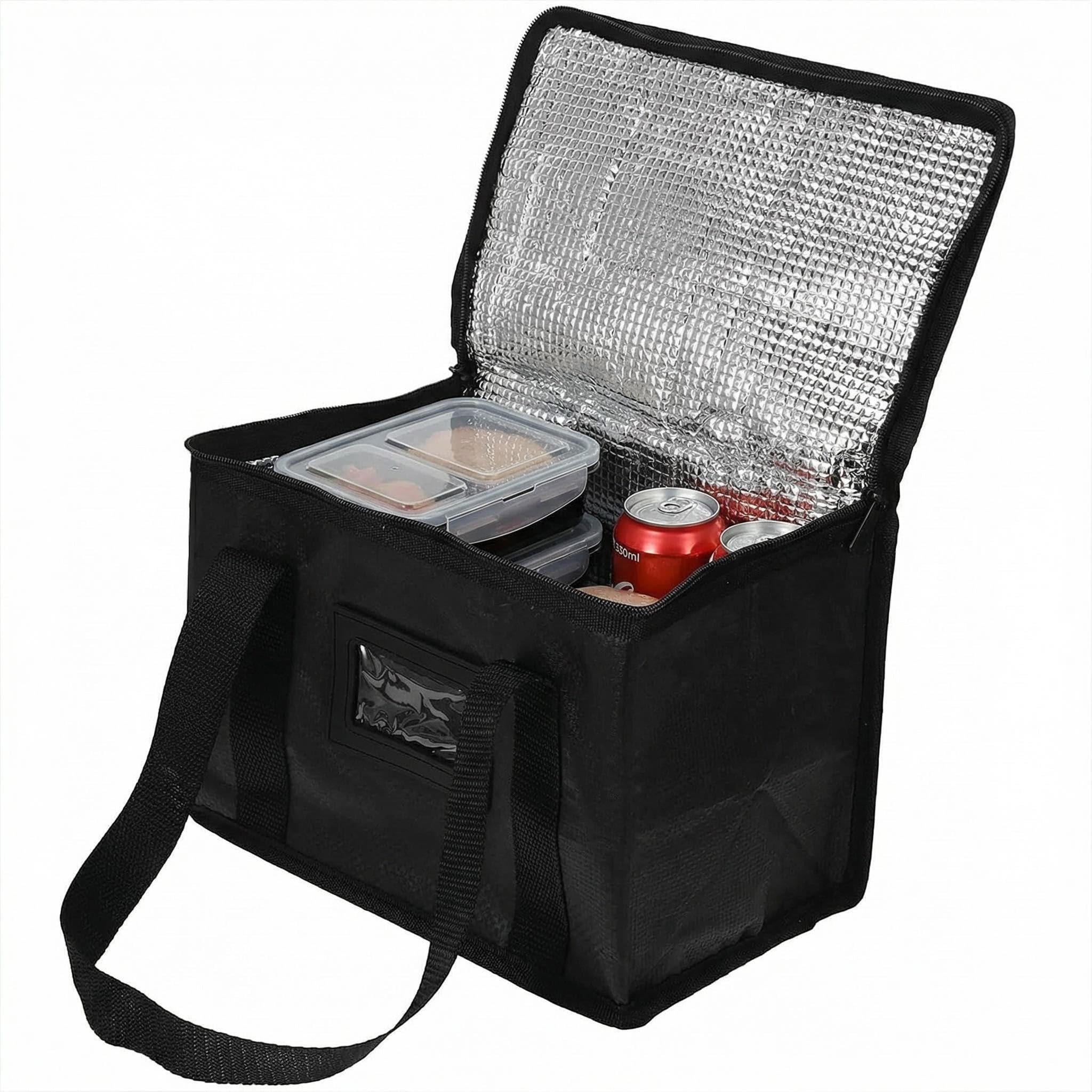 AKSIQIOL 10L Insulated Cooler Bag, Waterproof Thermal Food Delivery Bag, 4-Layer Insulation Reusable Cooler Tote for Camping, Picnic, Beach, Grocery Shopping & Outdoor Activities(28 * 17 * 20cm)