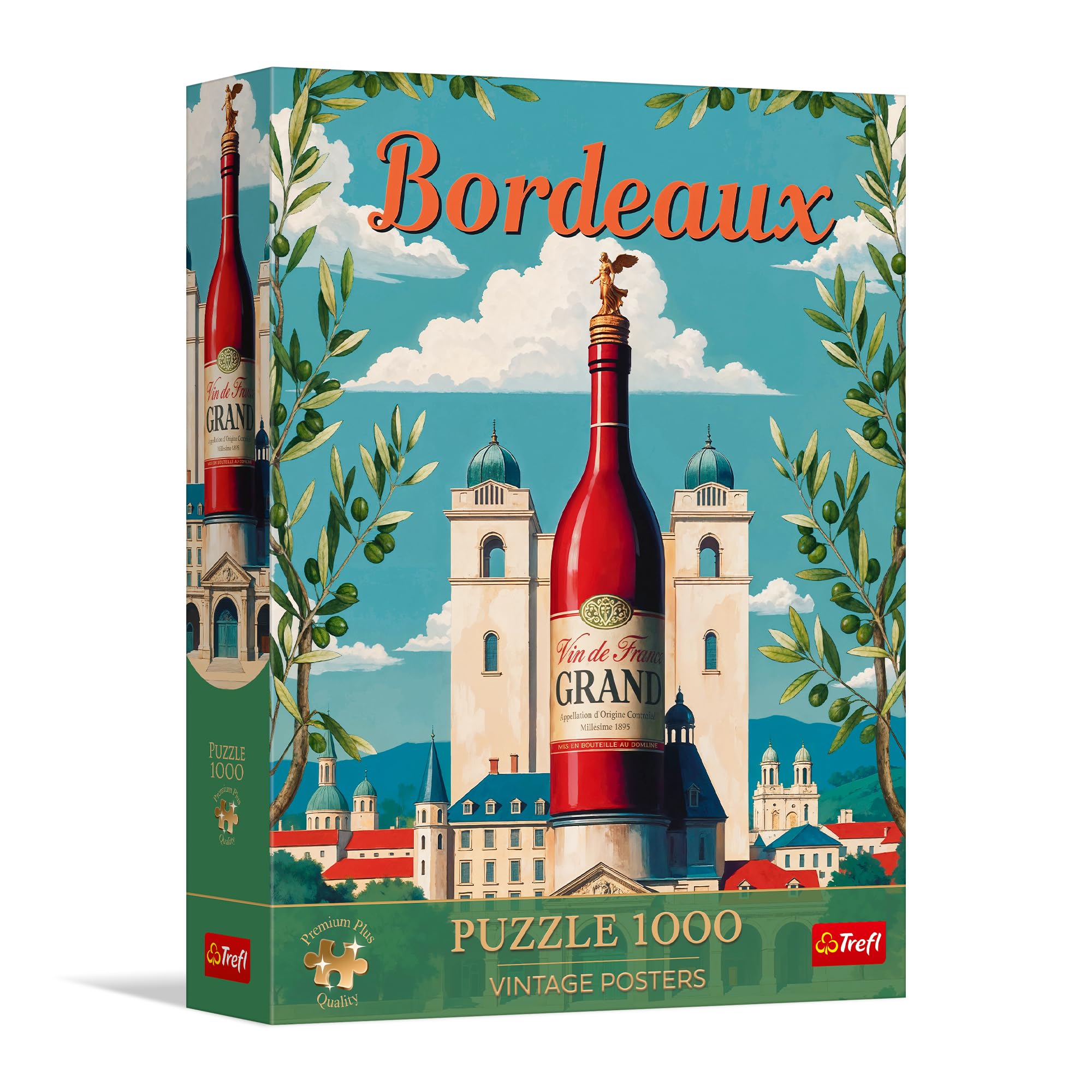 Trefl Premium Plus Quality - Puzzle Vintage Poster Bordeaux, France - 1000 pieces, Timeless Motif series, pieces, for Adults and Children from 14 Years