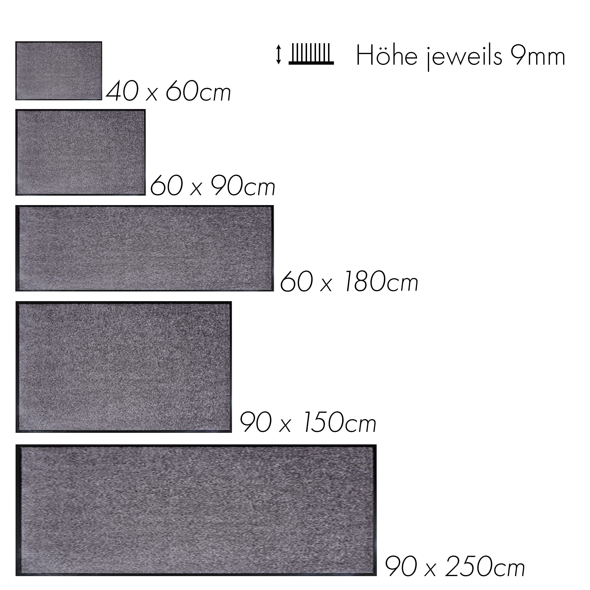 Rutschfeste Eingangsmatte Innen Fußmatte - Grau 90 x 150 cm (Rechteckig) | Langlebige Schmutzfangmatte pflegeleicht Läufer Flur farbecht Türmatte schmutzabweisend Sauberlaufmatte Innenbereich robust