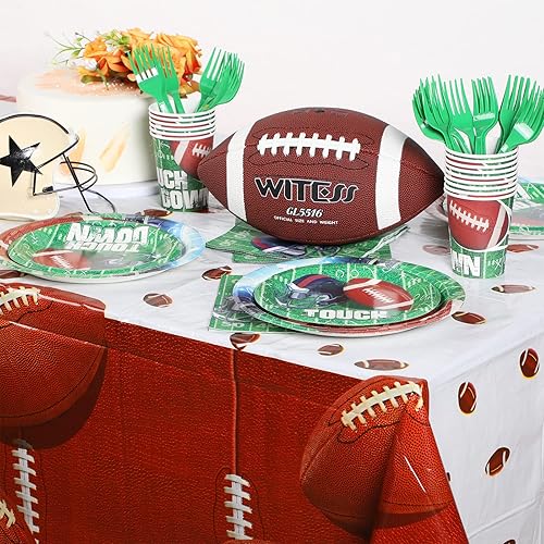 Miniatura 6 de Sratte Paquete de 3 manteles rectangulares de plástico, estilo brillante, día del juego, decoraciones de cumpleaños con temática deportiva,