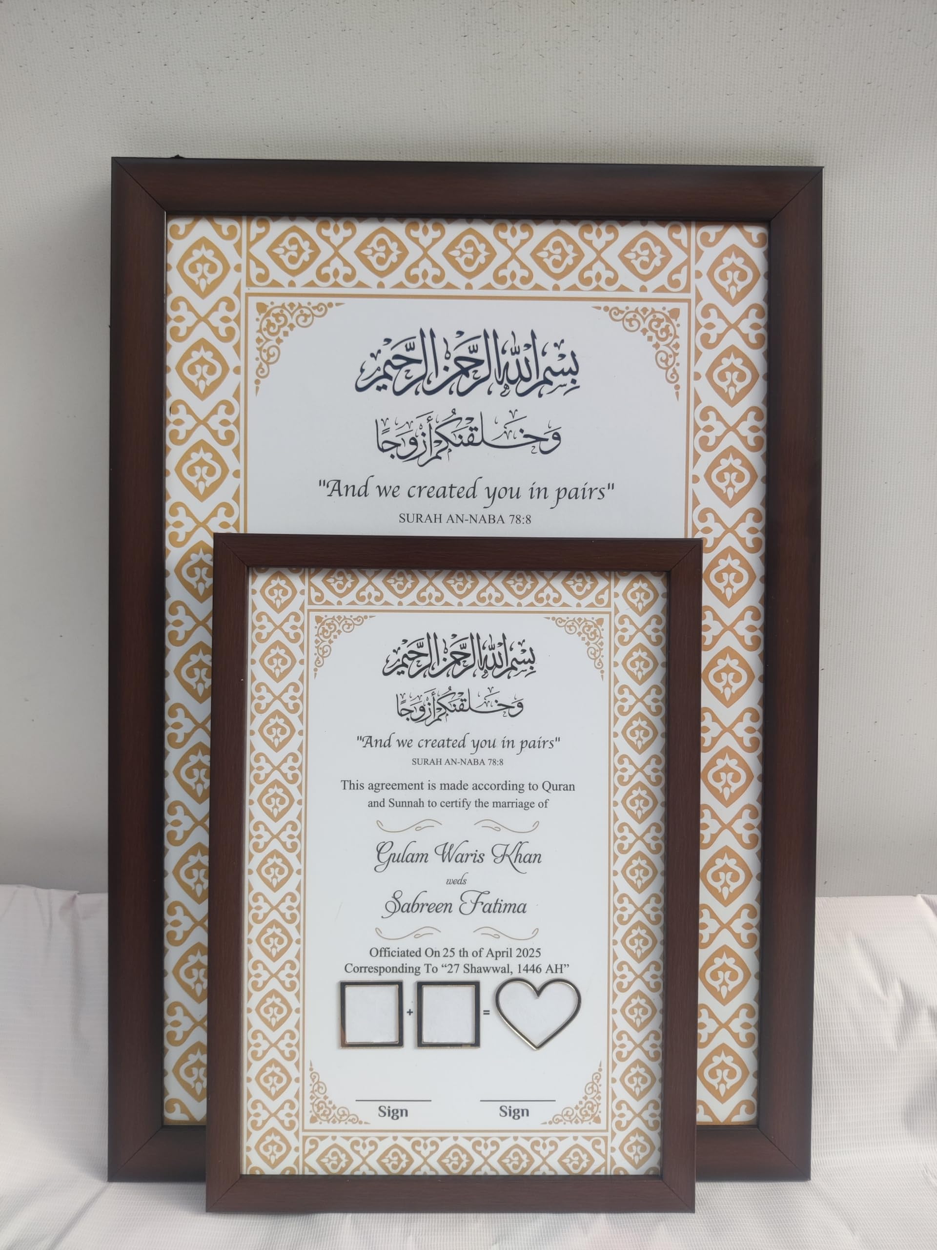 Nikah Certificate Big Size | Islamic Marriage Certificate | 45 * 32 CM | Couple Thumb Print | Islamic Nikah Certificate | Customised Text | Matte Lamination (No Glass) (Big Size - Multi Colour)-picture-15