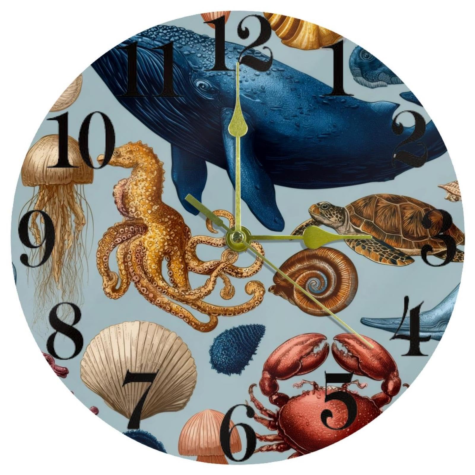 Horloge murale ronde silencieuse pour maison et bureau design épuré