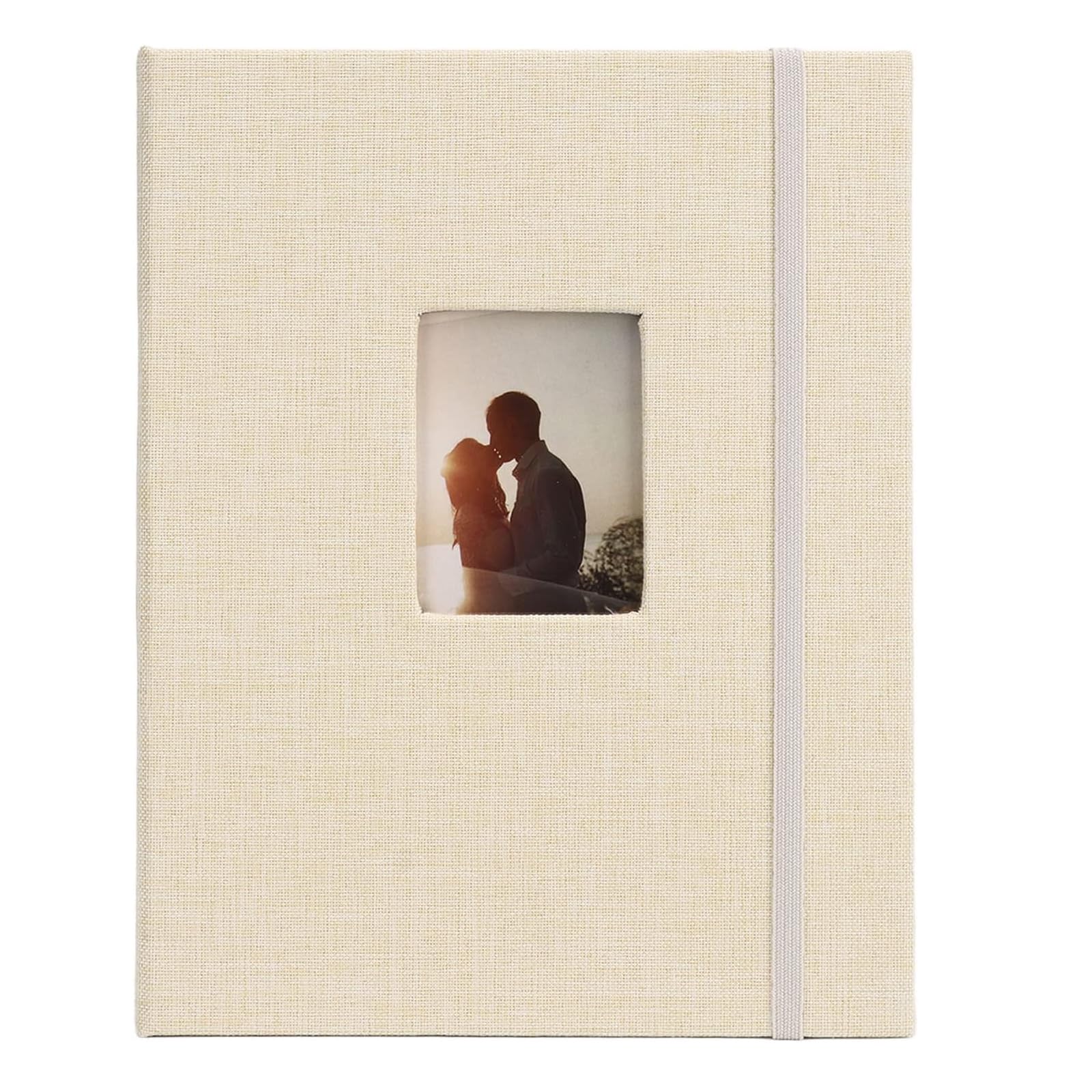 Mini Photo Album 208 Vertical Photos -Natural Linen Cover, Front Window, Photo Album 2x3 Compatible with Fujifilm Instax Mini Film 7s 8 9 11, Polaroid 300, HP Sprocket, K-pop Photocards-Khaki-image-13