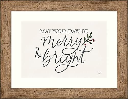 Amanti Art Becky Thorns, arte de pared enmarcado de 18 x 24 pulgadas, diseño vintage de Navidad, arte de pared de vacaciones, decoración vintage,