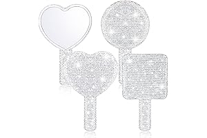 Bucherry Rhinestone Hand Mirror Set: Illuminate Your Beauty in Style