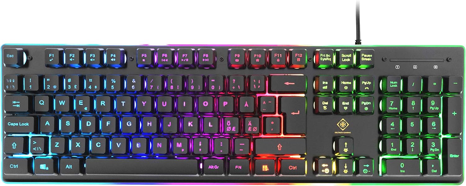 DELTACO GAMING 4-in-1 RGB Kit: Fullsize Membrane Keyboard & Mouse, UK Layout image 2