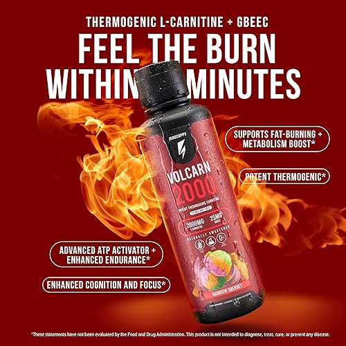Miniatura 16 de InnoSupps Volcarn 2000 - L-Carnitina líquida, estimula la energía, sin cafeína ni edulcorantes artificiales, 32 porciones. Anillos de melocotón y