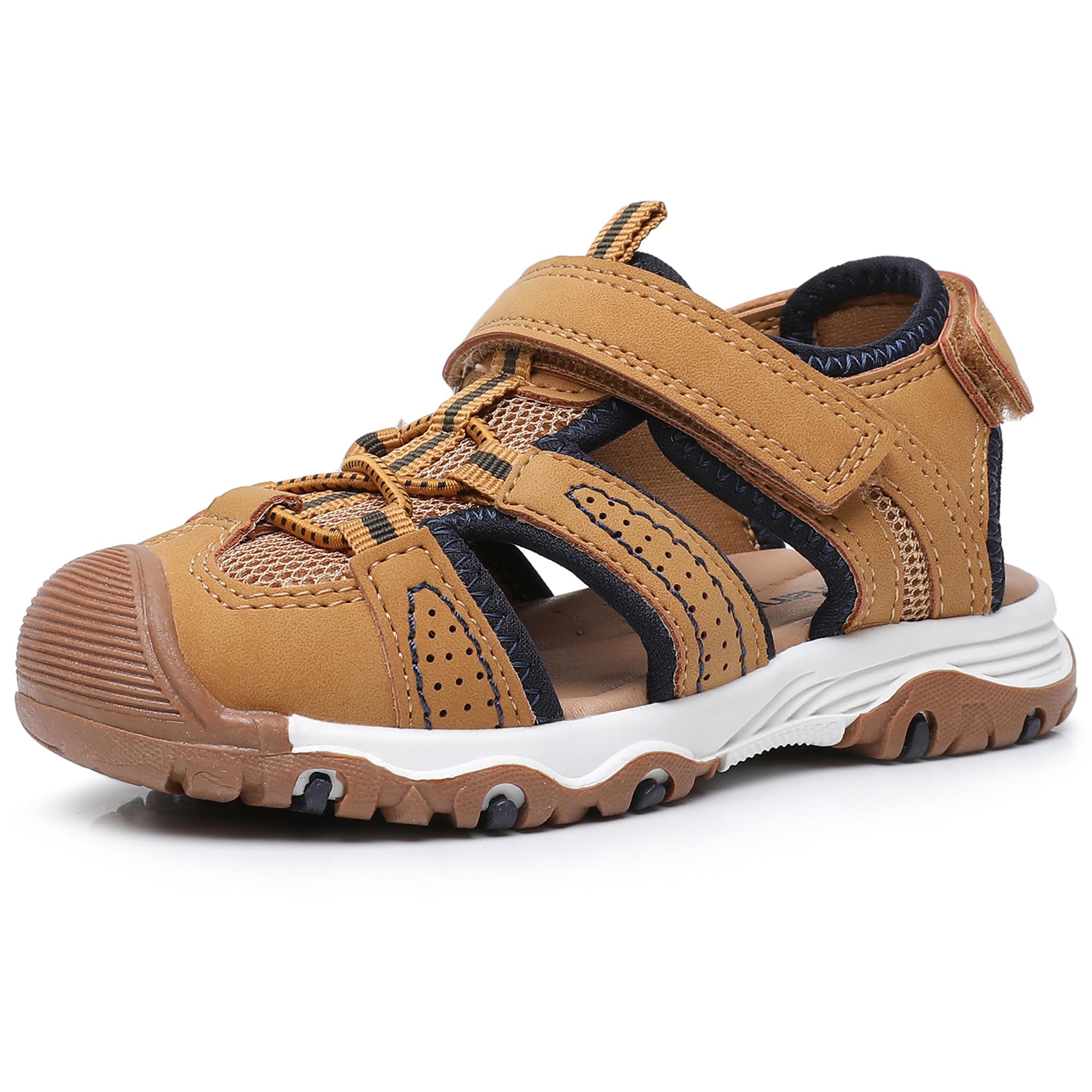 Ahannie Toddler Sandals Boys Girls Sandals – Kids Closed Toe Water Sport Outdoor Summer Beach Shoes with Hook Loop