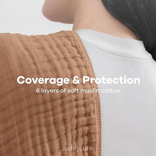 Miniatura 5 de Comfy Cubs - Juego de paños de muselina para eructos de 20 x 10 pulgadas, paquete de 6, tamaño grande, 6 capas, 100% algodón, absorbentes, seguros y