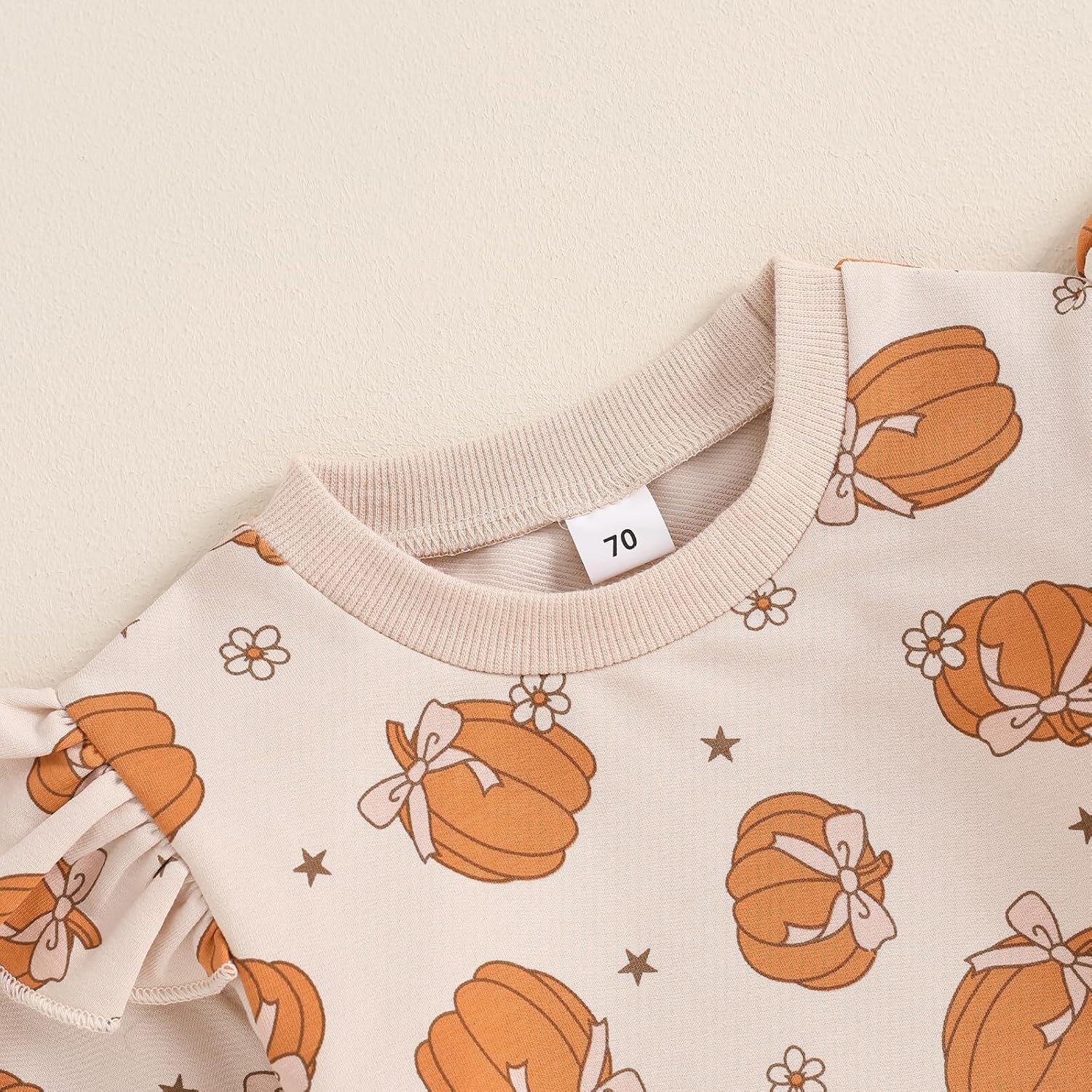 Toddler Baby Girl Boy Halloween Outfit Long Sleeve Pumpkin Sweatshirt+Pants Set Newborn Infant Fall Winter Clothes(A Khaki bow pumpkin, 2-3T) - Image 3