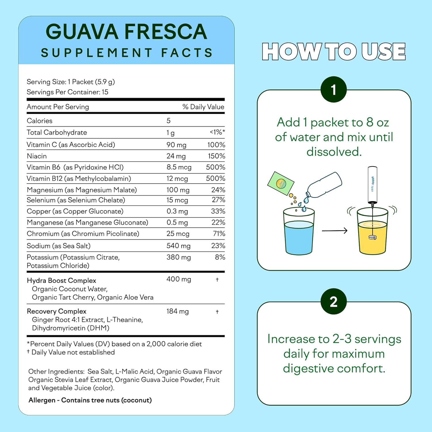 Feel Goods Hydration Hero, Sugar-Free Electrolyte Powder Packets for Daily Hydration - Electrolytes Drink Mix with Magnesium, Potassium & Vitamins for Fasting & Energy - Keto, Vegan & Organic Flavors