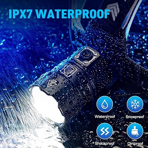 Miniatura 7 de Sinvimes Linterna frontal recargable LED de 4000 lúmenes altos, lámpara de cabeza de batería de larga duración de 95 horas con 5 modos e