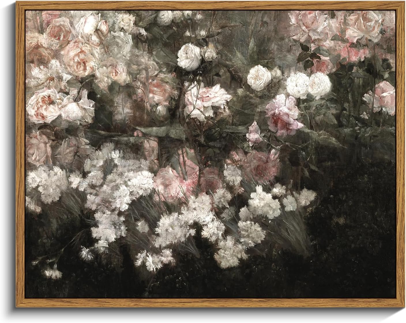 InSimSea Framed Canvas Wall Art Vintage Decor, Home Decor Garden in May Flower Wall Art Aesthetic Room, Rustic Wall Decorationfor Bedroom Living Room Bathroom Wall Art, 11"x14"