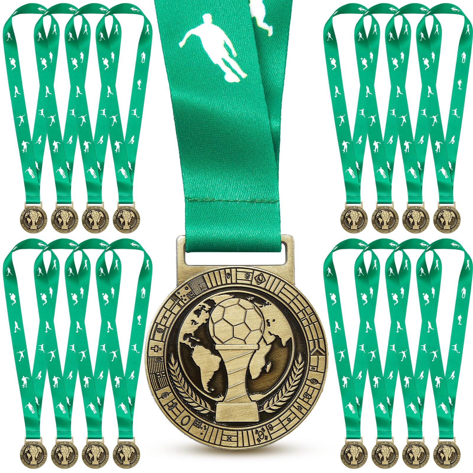 Kenning Goldmedaillen mit Nackenband, Fußball-Medaillen für Auszeichnungen, Sportwettbewerbe, Feier, Trophäe, Preis, Geschenke für Fußball, Party, Gastgeschenke, Teilnahmegewinner, Geschenk