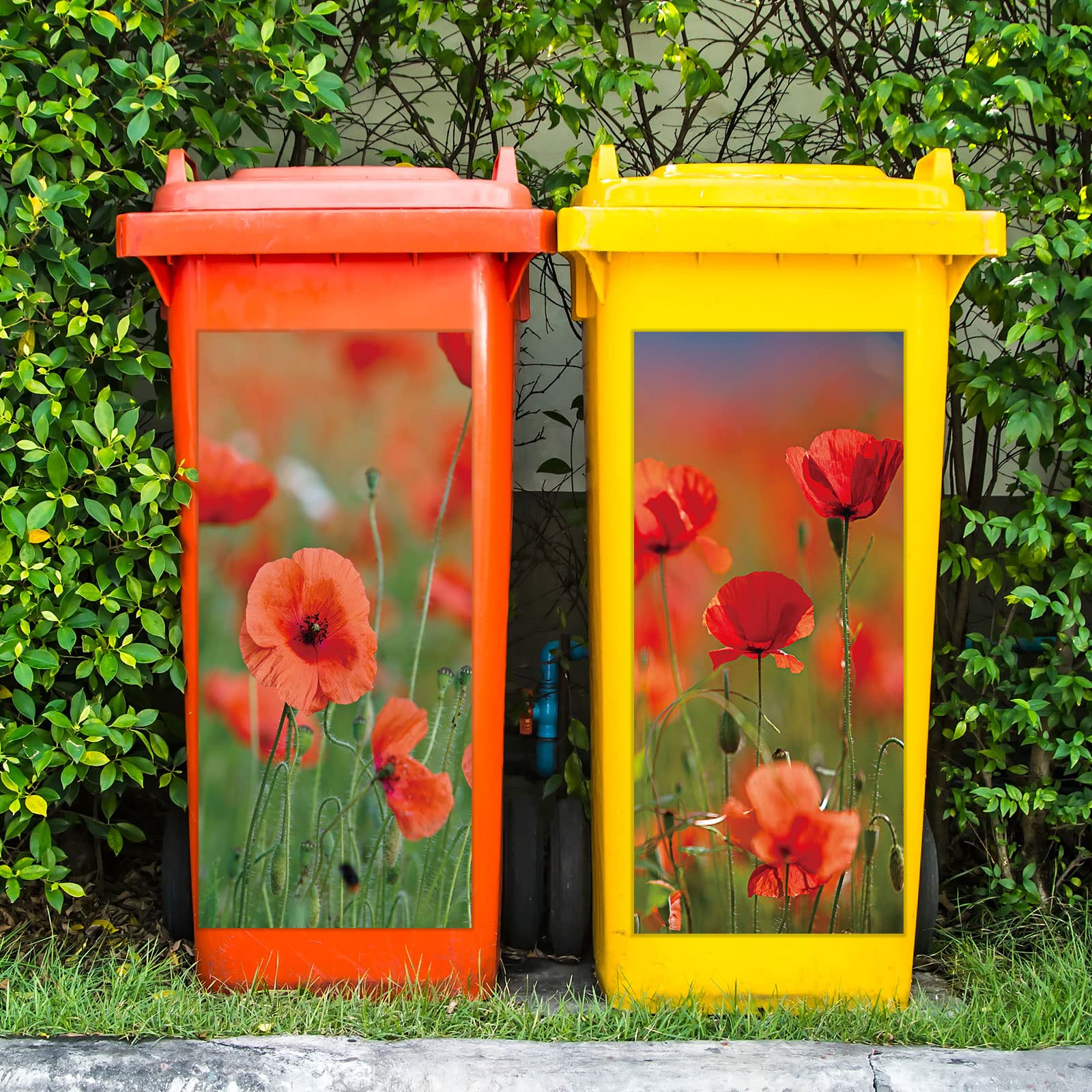 2 Feuilles D'autocollants Décoratifs Pour Poubelles - Motifs Oiseaux, Colorés - Adhésifs étanches Pour Intérieur/extérieur