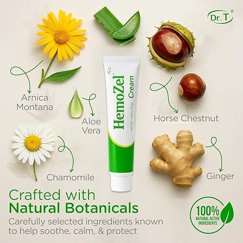 Miniatura 4 de Dr. T Crema HemoZel  Apunta a las venas visibles, irritación de la piel, erupciones, moretones y sequedad  Fórmula ligera, de rápida absorción y no