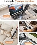 Handheld Vacuum Cordless,16KPA High Power Car Vacuum with Brushless Motor,LED Light,Charging Dock,Rechargeable Hand Held Vacuum Cleaner with Reusable Filter for Car,Home,Office,Pet Pair,Black
