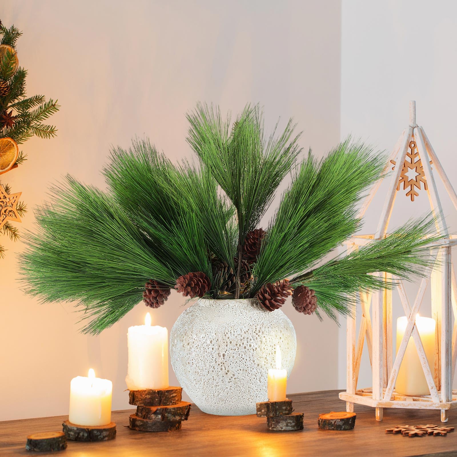Home & KitchenGiegxin 10 Stück große künstliche Tannennadeln, 45 cm, Weihnachts-Tannenzweige mit Kegel, DIY, Handwerk, künstliche Tannennadeln, Zweige, künstliche grüne Tannenspieße