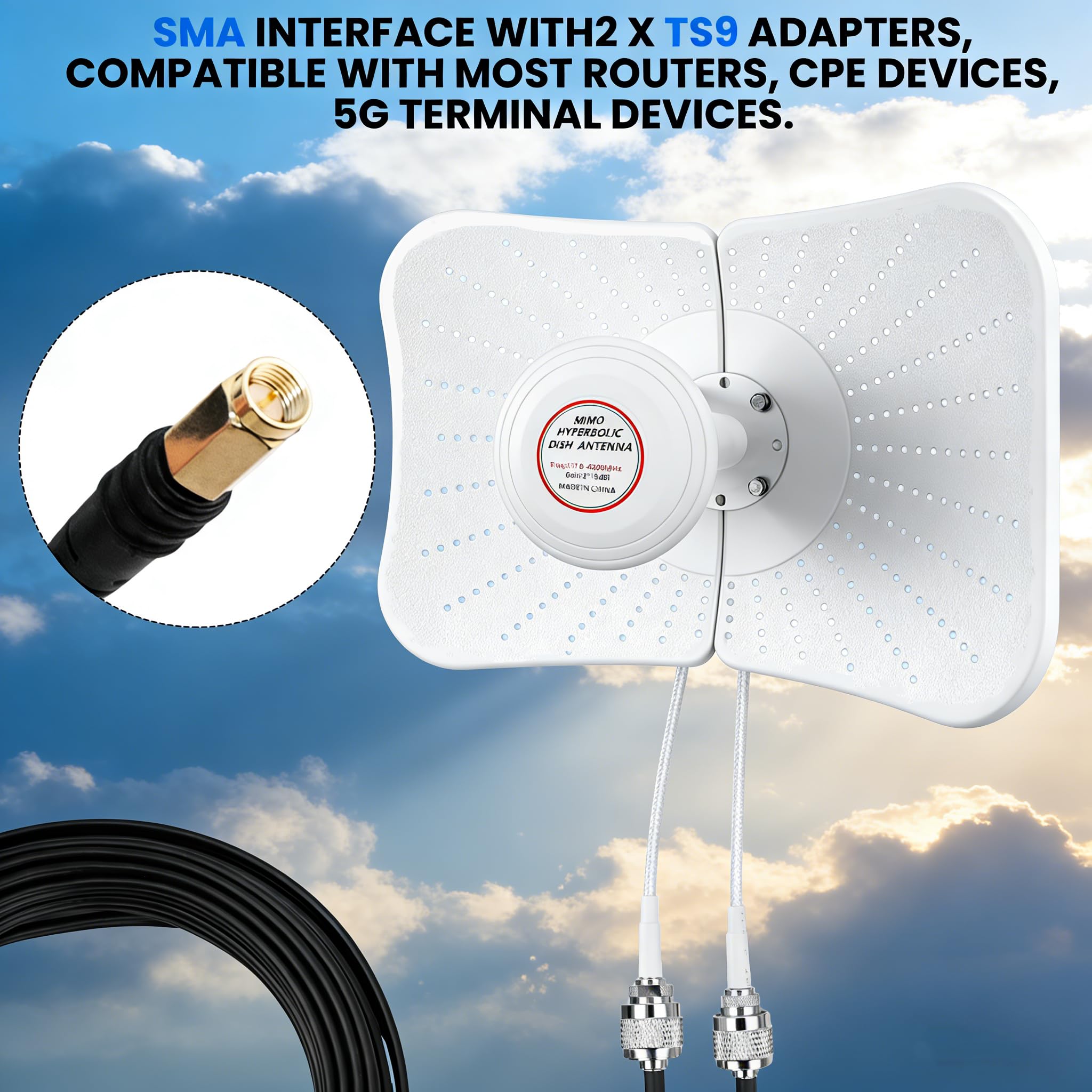5G LTE Anten 4G Sinyal Güçlendirici Omnidirectional Ağ Anten SMA TS9 Konektör 15 dbi Manyetik