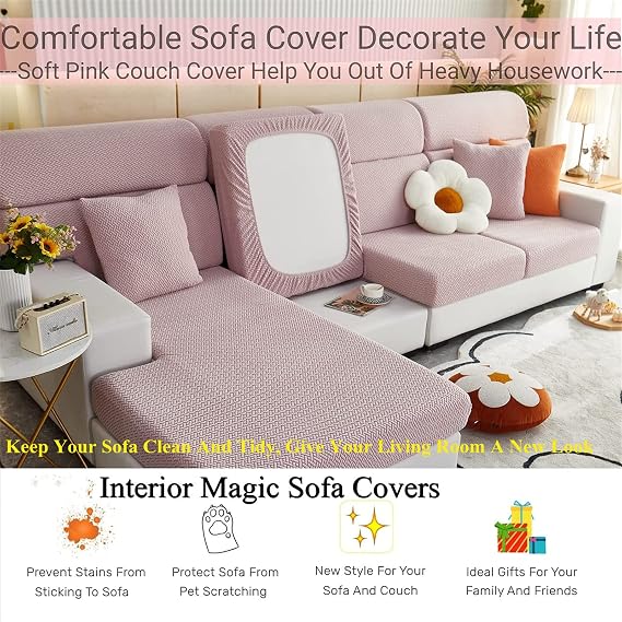 Sofa Covers Couch Cushion Covers,2025 New Wear-Resistant Universal Washable Stretch Couch Covers Sofa Slipcovers for Sectional Sofa (Lake Blue, Back Cover M)