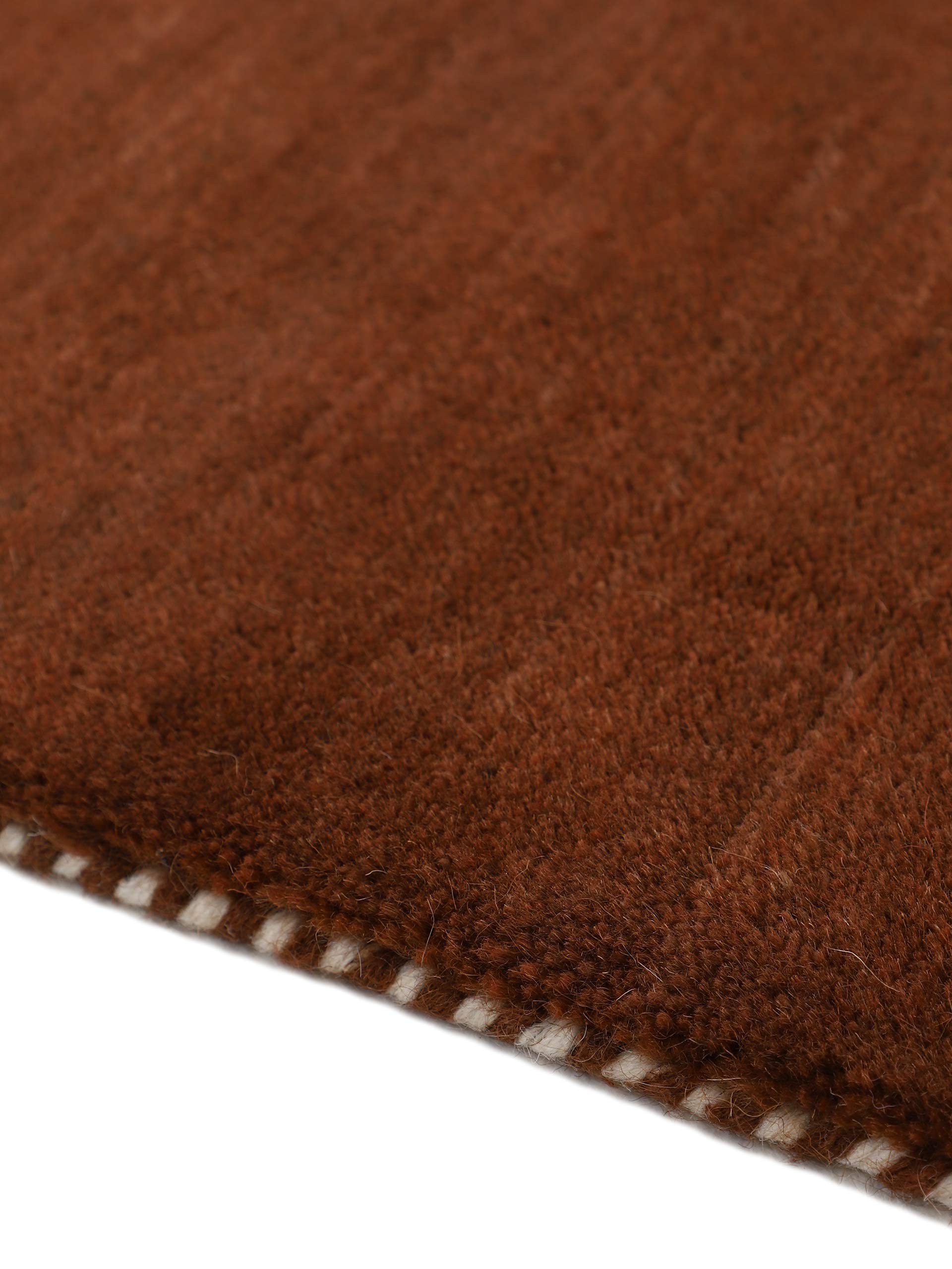 carpetfine Wollteppich Gabbeh Uni Braun 60x90 cm | Moderner Teppich für Wohn- und Schlafzimmer
