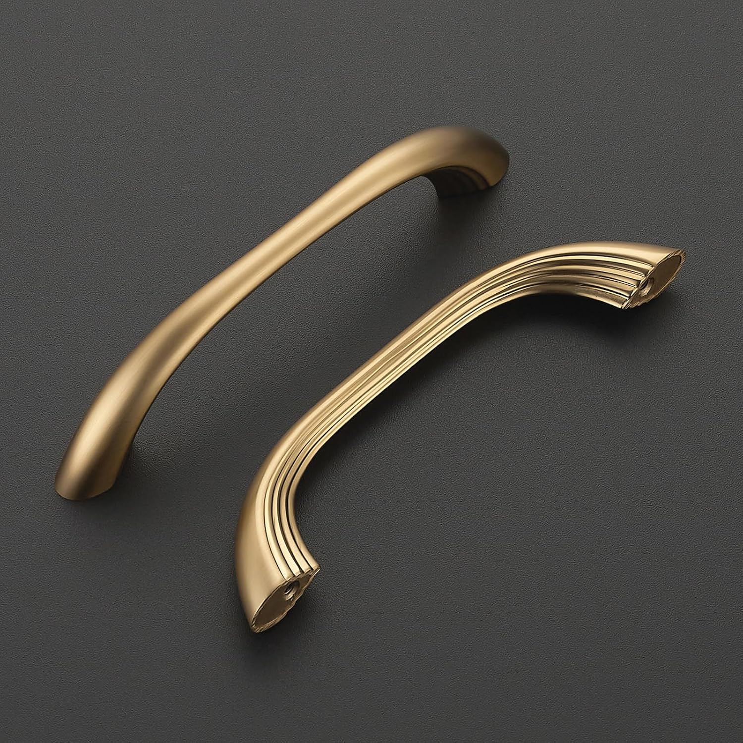 10 Pack Champagne Bronze Cabinet Pulls, 5 Inch Kitchen Cabinet Handles | 5 in (128mm) Hole Center Solid Zinc Alloy Cabinet Handles with Curved Grip for Kitchen Cabinets, Drawers and Dressers