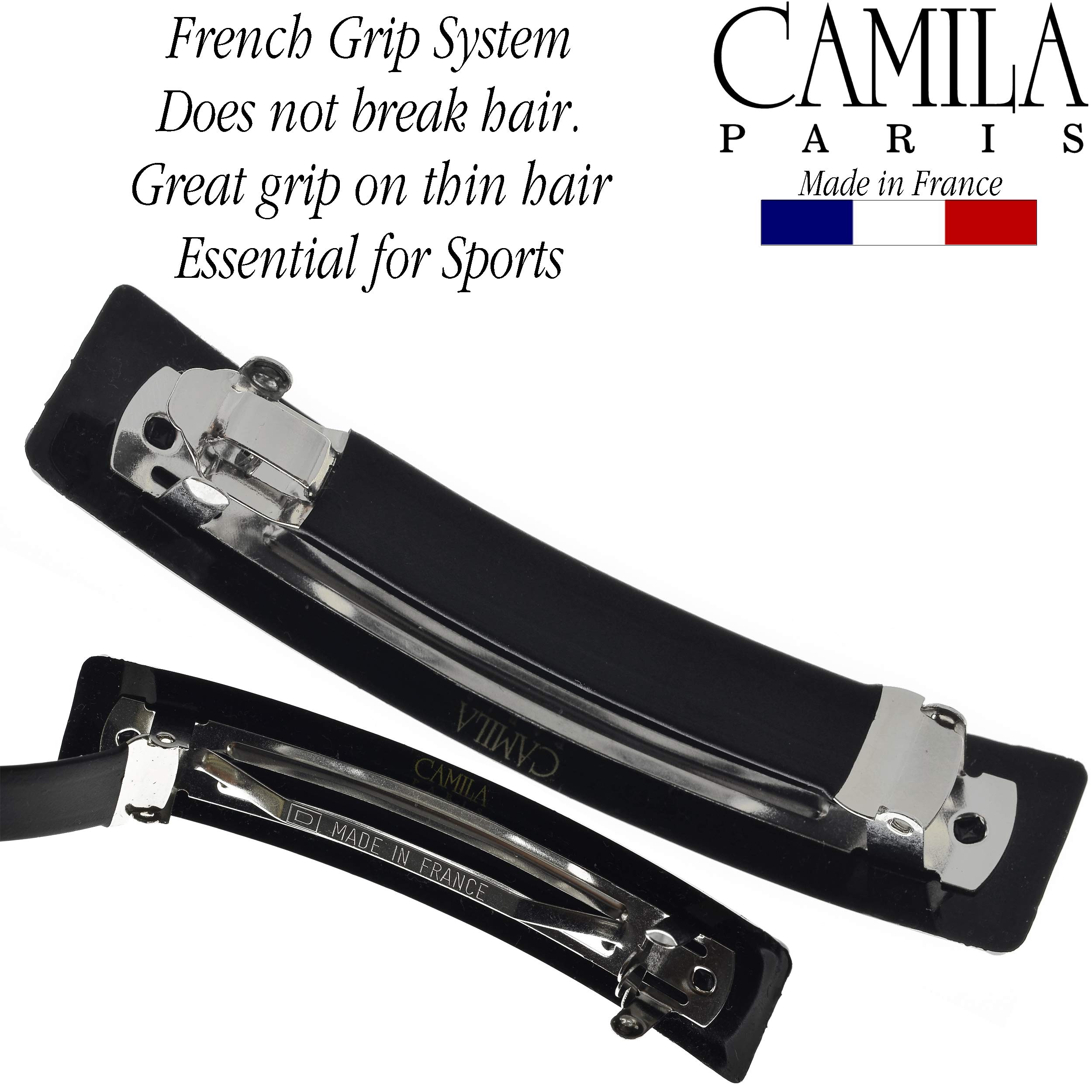 French Hair Barrette Clip for Girls and Women Strong Grip Black Durable Camila Paris AD1/2 French Hair Barrette Clip for Girls, Set  main image 3