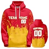Sjugijo Custom Football Hoodies for Men Women Personalized Hooded Sweatshirt Plus Size Graphic Pullover Design Name Number