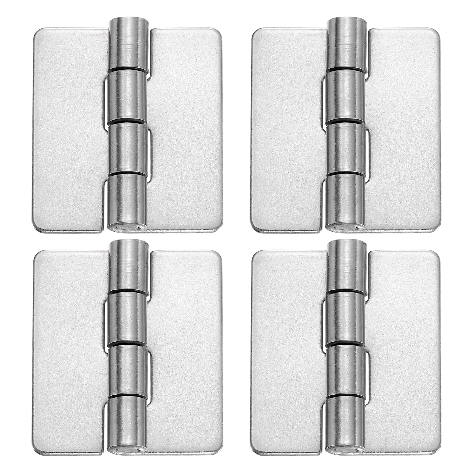 sourcing map 4 Pack Heavy Duty Weldable Hinges, 2" x 1.73" x 0.08" Weld on Butt Hinge 304 Stainless Steel Folding Metal Gate Hinges for Trailer Doors, Silver